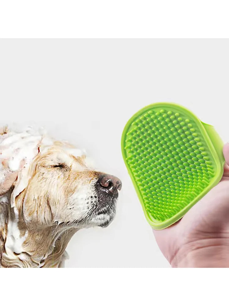 Soft Rubber Pet Bath Brush – Grooming & Massage Glove